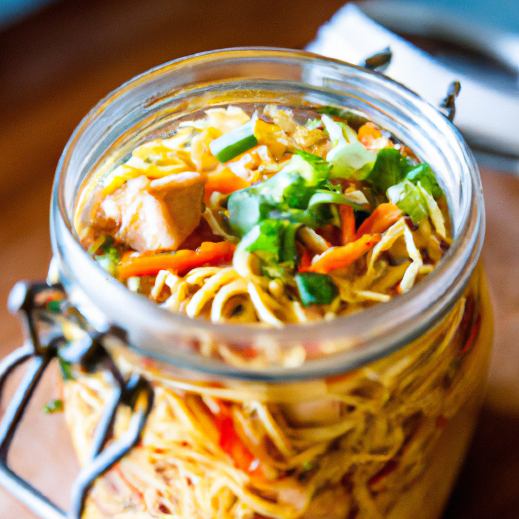 Homemade Chicken Ramen Noodles Jar